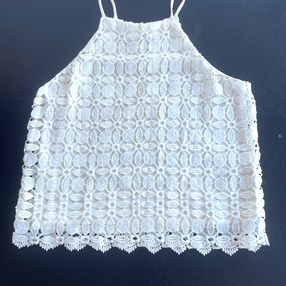 Monteau White Lace‎ Camisole Top